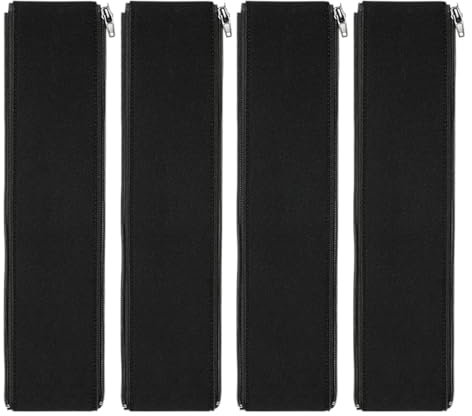4 Pieces Elastic Zipper Cable Management Sleeve, Multipurpose Cable Cover, Elastic Wires Cable Management, Flexible Cables Management Cover for Home, Work, Study (Black)