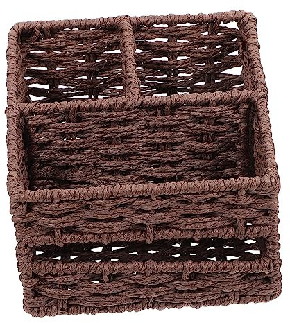 PHENOFICE 1Stk aus Stroh Desktop-Organizer Organizer für Küchentücher multifunktionale Schreibtisch-Accessoire Serviettenetui Taschentuchhalter Coffee