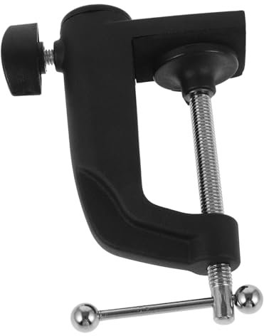 DOITOOL Microphone Arm White Stand Heavy-duty Table Mount Clamp for Mic Shock Mount Adjustable Screw