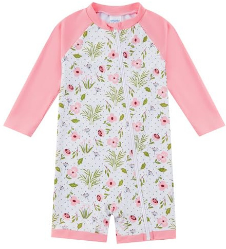 upandfast Maillot de Bain pour Bébé Garçon/Fille avec Zip Tout au Long Cuirasse pour Toddler Une Pièce Protection Solaire UPF 50+