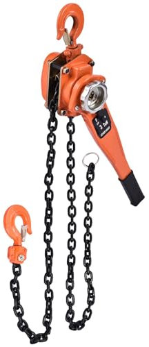 TRSGD Heavy Duty Ratchet Lever Hoist, Manual Hoist Ratchet Lever Chain Block, With 2 Hooks Hand Chain Hoist Ratchet Lever Chain Hoist, Lever Chain Hoist Suitable for Industrial Operations (3 tons)