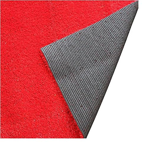Kunstrasenmatte für den Außenbereich, Kunstrasenteppich, Gartendekoration, roter Rasenteppich (50 x 200 cm)