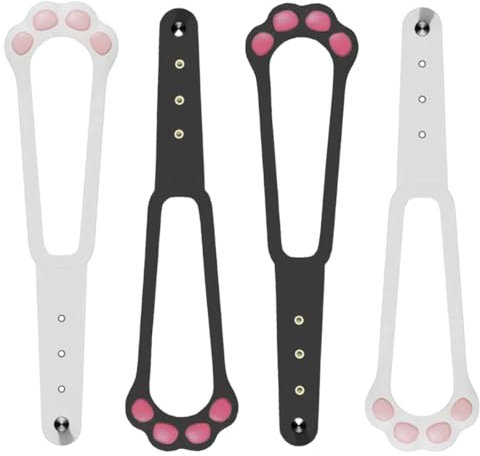 JAWUZ 4 Stück Verstellbarer Katzentürriege,Pfote geformt Katze Tür Klammer Riegel,Alternative Türschlösser Türstopper für Haustiere Cat Door Holder Latch