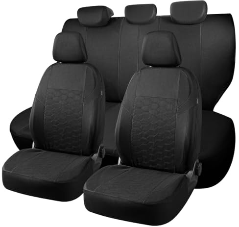 Chifeng Universelle Autositzbezüge Für Ford Edge Fiesta Focus Ka+ Plus Kuga Mondeo Puma – Komplettes Autoschutzset Aus Hochwertigem Polyester (Black)