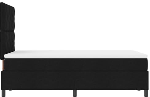 vidaXL Boxspringbett mit Matratze schwarzer Stoff 120X200 cm modernes Möbel für Schlafzimmer innen für Erwachsene