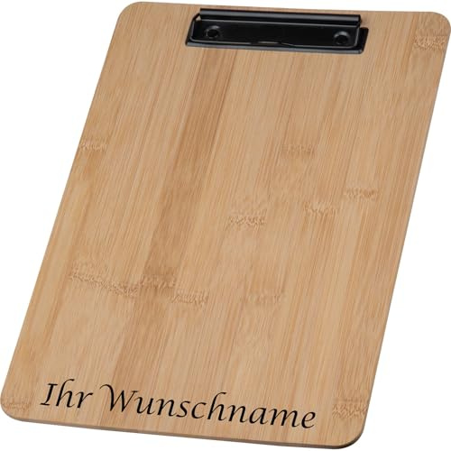 Livepac-Office Klemmbrett mit Gravur/aus Bambus/DIN A4