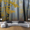 Papel Pintado Pared Paisaje Natural,150 × 105 Cm Material De Seda Mural,Amarillo Papel Tapiz 3D Adecuado Para Decoración Paredes Sala, Dormitorio-Bosque Brumoso