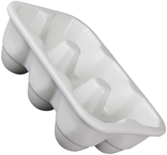 Plateau à Œufs en Céramique 6 Cases pour Réfrigérateur Blanc | Rangement Compact, Rainures Coniques, Maintien Stable, Usage Quotidien, Présentation D’œufs Mimés