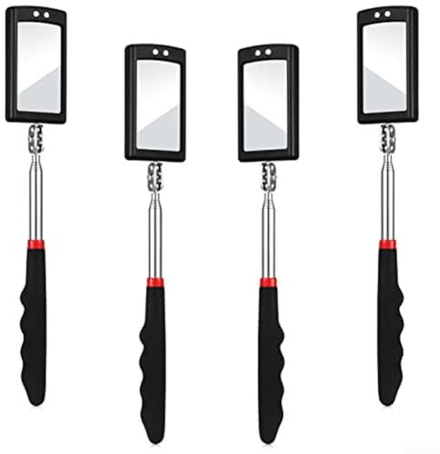 4 ausziehbare LED-Inspektionsspiegel, Teleskop-Design, flexibler Hals mit 360-Grad-Drehung für präzise Inspektion im mechanischen und zahnmedizinischen Bereich