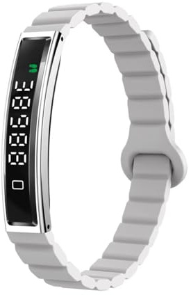 VBESTLIFE Bracciale Intelligente Fitness Tracker, Contapassi per Donna Uomo, Promemoria Chiamata Bluetooth 5.3, Otturatore Remoto del Telefono, Resistente All'acqua (SILVER)