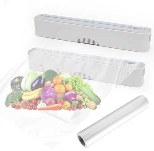 Pack of 2 Magnetic Cling Film Dispenser with Cutter, Aluminium Foil Dispenser and Freshness, Foil Dispenser Drawer, Cling Film Cutter for Aluminium & Cling Film & Baking Paper