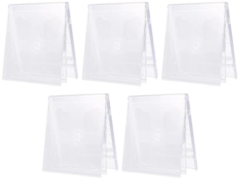 SEWACC 5 Stück Transparente CD Jewelcases aus Kunststoff CD Kasten mit Doppel Fach Schützt vor Kratzern zur Aufbewahrung im Regal