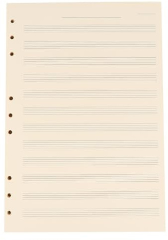 Mikikit Notenpapier Nachfüllpack 100 Blatt Weißes Papier 2mm Abstand 12 Reihen Praktisches Manuskriptpapier für Schüler und Lehrer