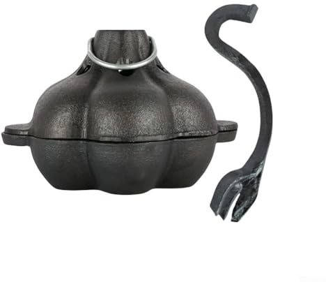 TONIXY Cast Iron For roasting Pot for For roasting Stewing and Drying Fruits Compatible with Stovetop Oven Grill Natural Seasoning
