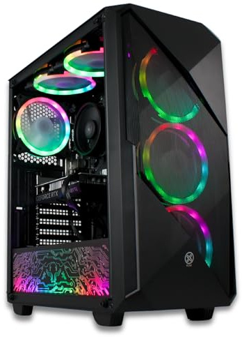 XUM Legend Gaming PC: AMD Ryzen 5 5500, RTX 4060 8GB, 32GB RAM, 1TB HDD + 512GB NVMe SSD, 700W PSU, aRGB Lighting, WiFi, Windows 11 Home Desktop