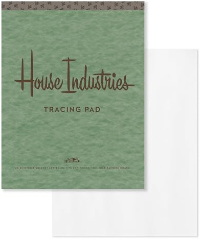House Industries Tracing Pad: 40 Acid-Free Sheets, Lettering Tips, Extra-Thick Backing Board