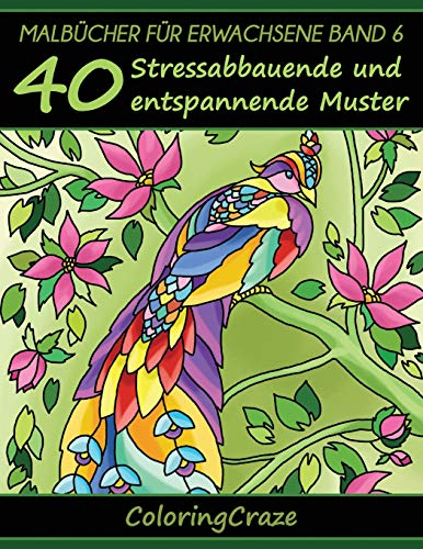 Malbücher für Erwachsene Band 6: 40 Stressabbauende und entspannende Muster, Aus der Malbücher für Erwachsene-Reihe von ColoringCraze (Anti-Stress Kunsttherapie-Reihe, Band 6)