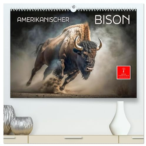Amerikanischer Bison (hochwertiger Premium Wandkalender 2026 DIN A2 quer), Kunstdruck in Hochglanz: Der Amerikanische Bison - seit 2016 Nationaltier der USA (CALVENDO Tiere)