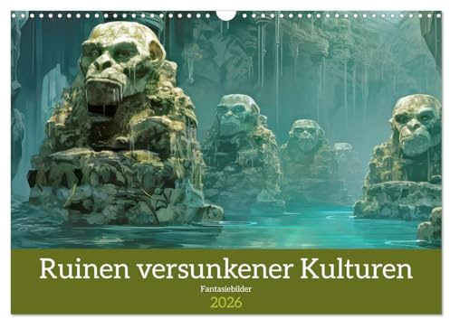 Ruinen versunkener Kulturen - Fantasiebilder (Wandkalender 2026 DIN A3 quer), CALVENDO Monatskalender: Stätten vergangener Zeiten (CALVENDO Orte)