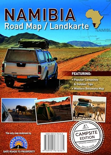 Namibia Road Map / Straßenkarte: The only road map of Namiba that shows the official road network of the Roads Authority Namibia.