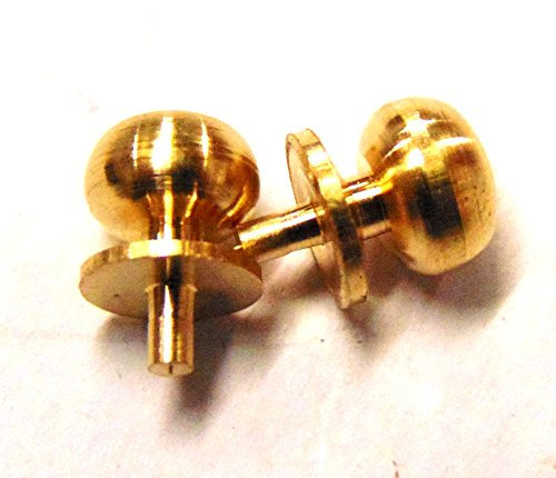 Tumdee Miniatures Dolls House 1:12th Scale Set of 2 Brass Coloured Miniature Door Knobs House Accessory