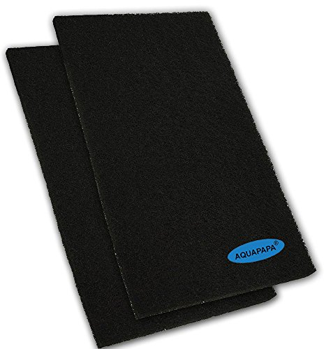 Aquapapa Aktivkohle-Medienpad Passgenau zugeschnittene Schwammfilter-Schaumfolie für Aquarium-Teich-Riff-Kanister (2er-Pack)