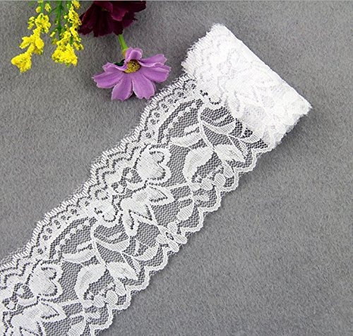 Yulakes 10 Yards Vintage Spitzenbordüre 5.5cm Breite, Spitzenbordüre Spitzenborte Spitzenband ，Dekorband, Handwerk, Schleifband (weiß)
