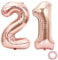 Juland Luftballons 21. Geburtstag XXL Riesen Folienballon Zahl 21 12 Rose Gold Nummer Ballons Große Folienmylar-Ballons 40-Zoll-Riesen-Jumbo-Zahl-Ballons zum 21. Geburtstag Partydekorationen