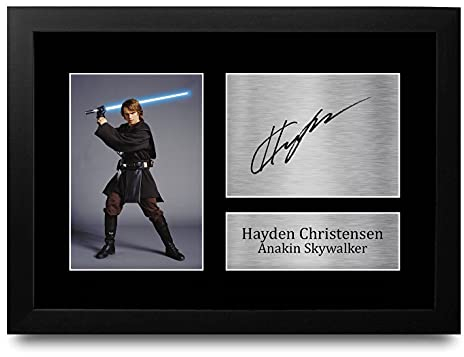 HWC Trading Hayden Christensen A4 Gerahmte Signiert Gedruckt Autogramme Bild Druck-Fotoanzeige Geschenk Für Star Wars Anakin Skywalker Filmfans