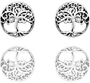 URBAN SHe° Sterling Silver Tree of Life Stud Earrings Family tree symbolic