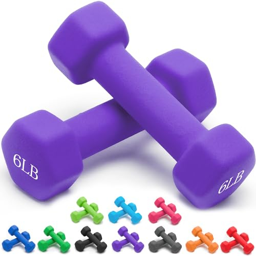 2 Stück Neopren-Hantel-Handgewichte, rutschfest, Anti-Roll-, Lila (Neopren-Hanteln)