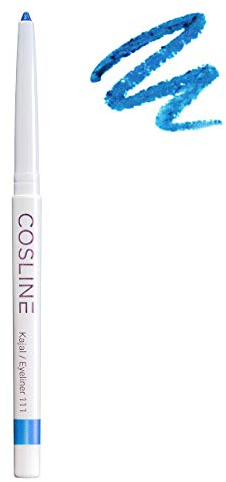 COSLINE Kajal und Eyeliner 111 Iceblue, Hellblau, Wasserfester Kajal, Verschmiert nicht, Hellblauer Lidstrich, Weiches Auftragen, Starke Pigmentierung, Vegan, Made in Germany