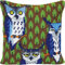 Collection d'Art 5417 Eulen im Wald Stickkissen Kreuzstich-Set, Baumwolle, Mehrfarbig, 40x40cm