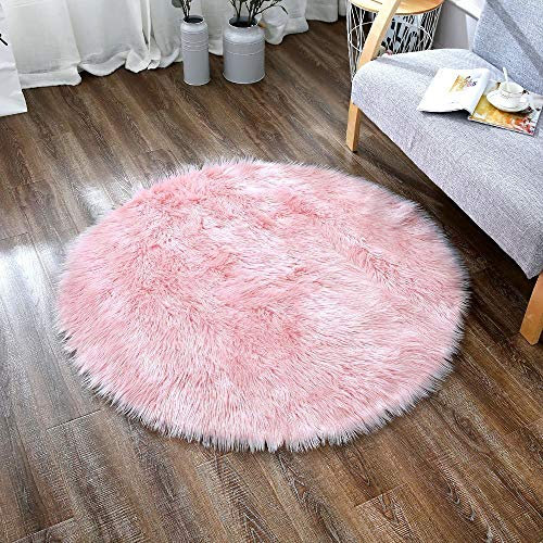 ZHOUZEKAI Tapis rectangulaire en peau de mouton imitation peau de mouton Tapis moelleux,Tapis confortable en peau de mouton (rose, 60 cm)