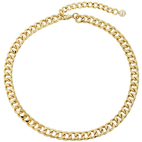LILIE&WHITE Damen Halskette in Goldoptik, Modische Kettengliederkette mit verstellbarem Verschluss, Eleganter Schmuck für Alltag und besondere Anlässe