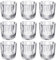 Hioph 10pcs Dappen Dish for Acrylic Nails, Acrylic Powder Holder, Acrylic Glass Jar Dampen Dish Liquid Cup for Nail Art Manicure Care Tools