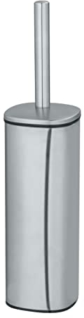 Wenko Escobillero Alassio Acero Inoxidable, Metal, Plateado Mate, 39,2 x 9,3 x 9,3 cm
