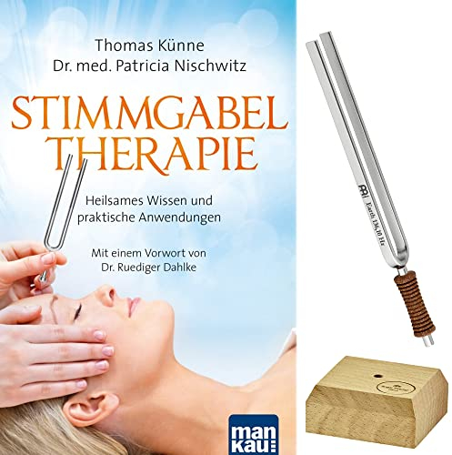 Sonic Energy Stimmgabel Bundle – Erde/Om 136,10 Hz / Cis3 – Für Meditation, Therapie, Zuhause – Inkl. Buch und Holzständer (TF-E+BOOK)
