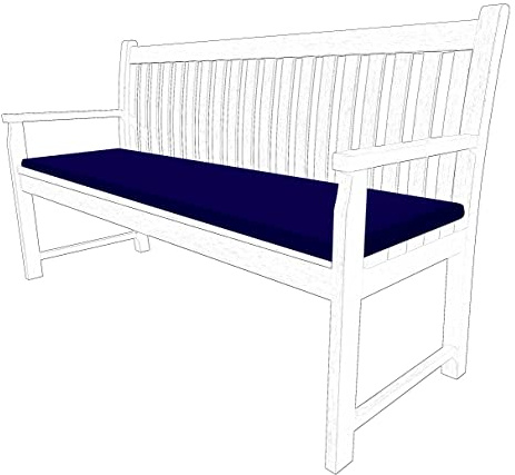 iSTYLE MODE BETTER HOME CHOICE 2 3 & 4 Seater Outdoor Garden Bench Cushion Water Resistant Patio Furniture Rectangle Bench Cushion Comfortable Seat Pad Soft Non-Slip Furniture Pad (Navy, 2 Seaters)