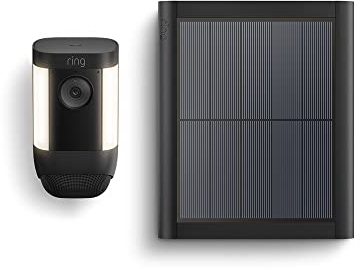 Ring Spotlight Cam Pro Solar | 2K Video with Ring Vision, 3D Motion Detection, Bird's Eye View, LED Spotlights, DIY installation | With 30-day free trial of Ring Home