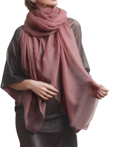 Prettystern Damen 100% Sommer Kaschmir-Schal leicht Ring Schal festlich Schulter-Tuch XL feine Cashmere altrosa