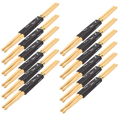 12 Paia Bacchette 5A Bacchette per Batteria Promark Confezione Multipla, Bacchette 5aSticks Realizzate in Legno di Acero Testa a Forma di Goccia d'acqua Performance Sul Palco