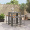 BULANED 5-TLG. Gartenbar-Set, Outdoor Möbel Wetterfest, Bartisch Set, Gartenmöbel Set, Gartenbar Outdoor, Outdoor Bar, Gartengarnitur, Grau Poly Rattan & Massivholz Akazie