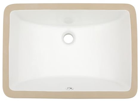 Dcolora Lavandino da bagno sottopiano rettangolare 40,6 x 30,5 cm