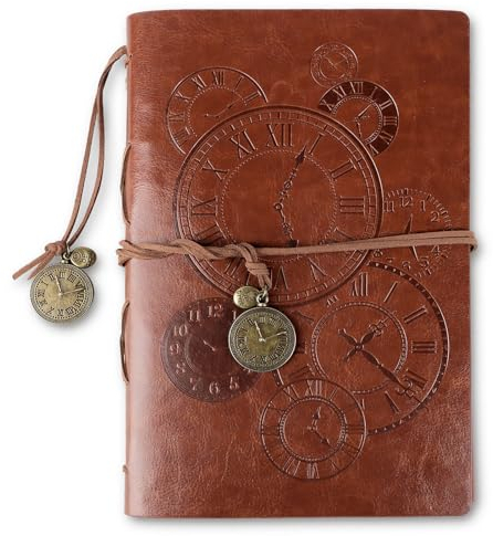 COLOFALLA A5 23.5x16cm Notizbuch Leder Tagebuch Leder Notizbuch Braun Tagebuch Vintage Tagebuch Braun Reisetagebuch Skizzenbuch Notizen Scrapbboking Weihnachten Geschenk