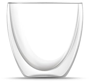 BEM Doppelwandiges Thermoglas, Kaffeeglas Teeglas, Kaffee und Tee Tasse, für heiße und kalte Getränke, 240 ml, Borosilikatglas, Mikrowellen- und Spülmaschinengeeignet