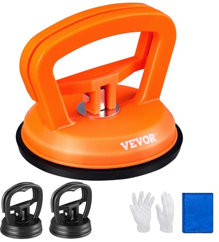 VEVOR Kit zum Entfernen von Dellen, 3er-Pack Saugnäpfe, Griffe zum Entfernen von Dellen mit Handschuhen und Tuch, Entferner für die Reparatur von Dellen im Auto, Glas, Fliesen, Spiegel Heben