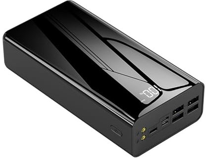 30000mAh, 40000mAh, 50000mAh Power Bank Portable Charge Rapide PowerBank 4 USB PoverBank Chargeur de Batterie Externe (Color : Svart, Size : 50000mAh)