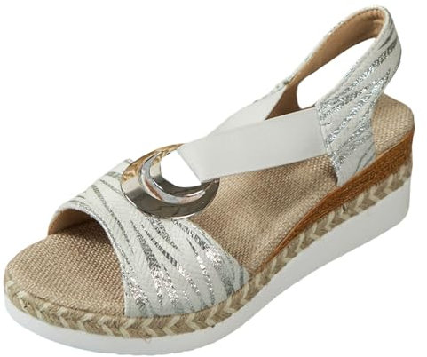 Sandali da donna con suole spesse in corda, pantofole casual con suole spesse, sandalo escursionismo da donna, bianco, 39 EU