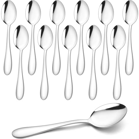 HaWare Kaffeelöffel, 12 Stück Edelstahl Teelöffel Dessertlöffel Set, Klein Löffel für Hause/Restaurant/Hotel, Hochglanzpoliert & Spülmaschinenfest - 13,5cm (Klassisches Design)